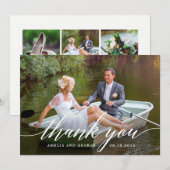 Carte photo de Merci de Mariage de script moderne (Devant / Derrière)