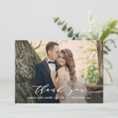 Carte photo de Merci de Mariage de script sans eff (Debout devant)