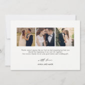 Carte photo de Merci de Mariage de script sans eff (Dos)