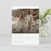 Carte photo de Merci de Mariage de script simple (Debout devant)