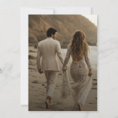 Carte photo de Merci de Mariage de script simple (Dos)