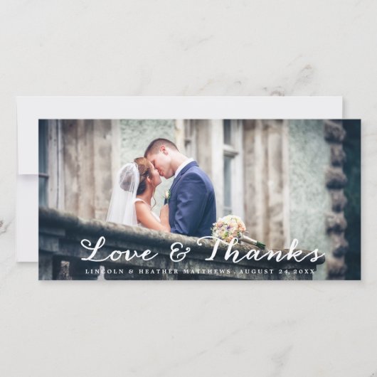 Carte photo de Merci de Mariage horizontal complet (Devant)