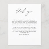 Carte photo de Merci de Mariage minimal budgétaire (Dos)