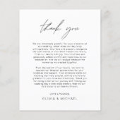 Carte photo de Merci de Mariage minimal budgétaire (Dos)