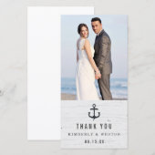 Carte photo de Merci de Mariage nautique rustique (Devant / Derrière)