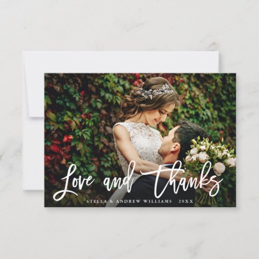 Carte photo de Merci de script chic (Devant)