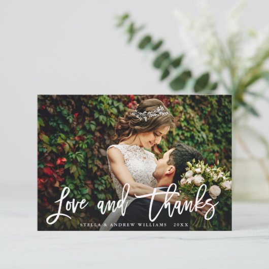 Carte photo de Merci de script chic (Debout devant)