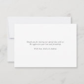 Carte photo de Merci de script chic (Dos)