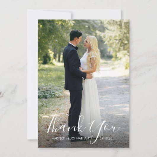 Carte photo de Merci de script d'anémone aquarelle (Devant)