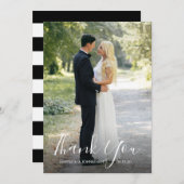 Carte photo de Merci de script d'anémone aquarelle (Devant / Derrière)