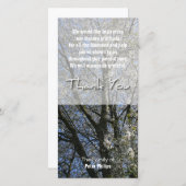 Carte photo de Merci de sympathie de fleurs de (Devant / Derrière)