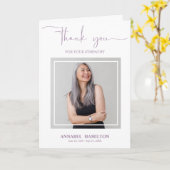 Carte photo de Merci de Sympathie de Script Classi (Fleur jaune)