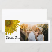 Carte photo de Merci de tournesol jaune (Devant / Derrière)