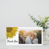 Carte photo de Merci de tournesol jaune (Debout devant)