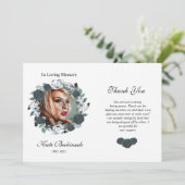 Carte photo de Merci funéraire floral (Debout devant)