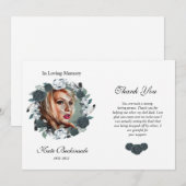 Carte photo de Merci funéraire floral (Devant / Derrière)