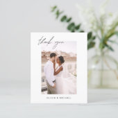 Carte photo de Merci Mariage de code QR noir (Debout devant)