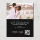 Carte photo de Merci Mariage de code QR noir (Dos)
