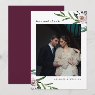 Carte photo de Merci Mariage floral romantique