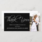 Carte photo de Merci noir blanc (Devant / Derrière)