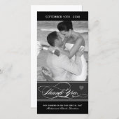 Carte photo de Merci noir et blanc classique (4x8) (Devant / Derrière)