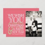Carte photo de message de typographie de Noël (Devant / Derrière)
