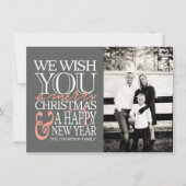 Carte photo de message de typographie de Noël (Devant)
