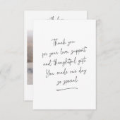 Carte photo de message Merci manuscrit blanc (Devant / Derrière)