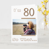 Carte Photo de Modern Funny Inspirational 80th Birthday (Fleur jaune)
