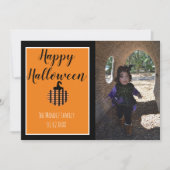 Carte photo de motif de citrouille moderne d'Hallo (Devant)