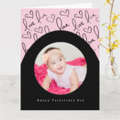 Carte Photo de motif de coeurs gribouillés pour la Saint (Fleur jaune)