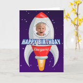 Carte Photo de navire fusée personnalisée (Fleur jaune)