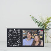Carte photo de Noël à feuillage persistant (Debout devant)