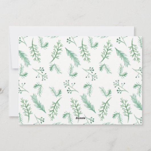 Carte photo de Noël à feuillage persistant (Dos)