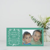 Carte photo de Noël à feuillage persistant (Debout devant)