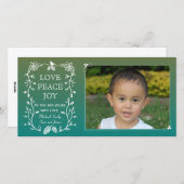 Carte photo de Noël à feuillage persistant (Devant / Derrière)