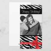 Carte photo de Noël à imprimer Zebra (Devant / Derrière)