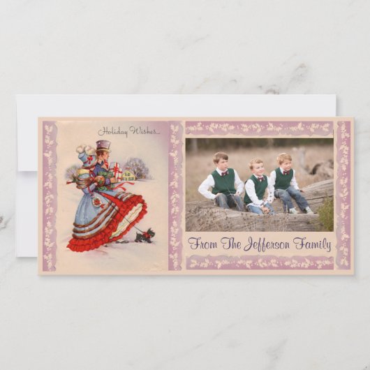 Carte photo de Noël à l'ancienne (Devant)