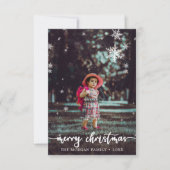 Carte photo de Noël à script rustique moderne (Devant)