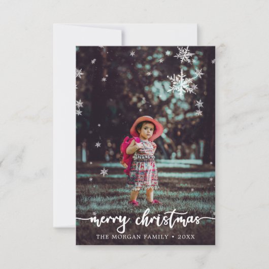 Carte photo de Noël à script rustique moderne (Devant)