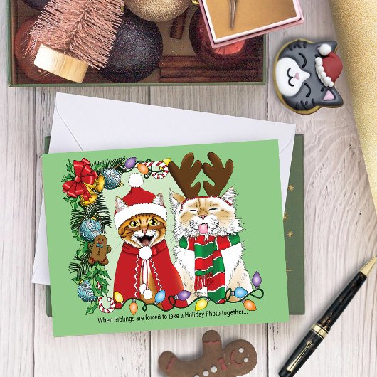 Carte Photo de Noël annuel de chat