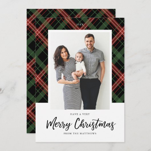 Carte photo de Noël apposée (Devant / Derrière)