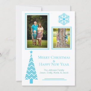 Carte photo de Noël Aqua et Blue Festive