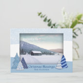 Carte photo de Noël Arbres lunaires (Debout devant)