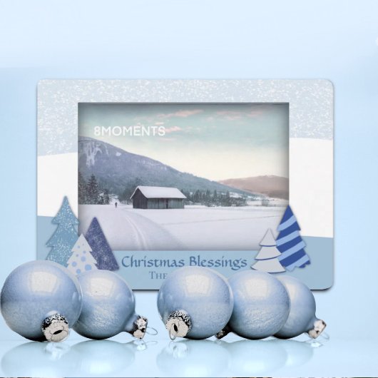 Carte photo de Noël Arbres lunaires