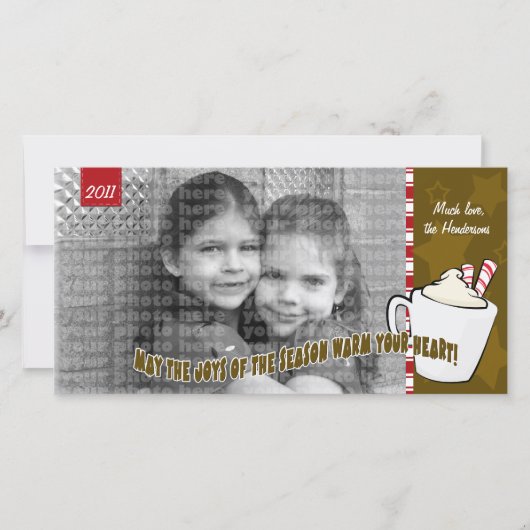 Carte photo de Noël au chocolat chaud (Devant)