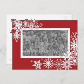 Carte photo de Noël avec des flocons de neige (Devant / Derrière)