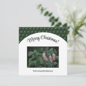 Carte Photo De Noël Avec Motif D'Arbre Illustré (Debout devant)