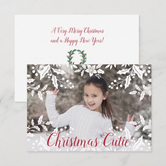 Carte Photo de Noël avec texte de la Cutie de Noël (Devant / Derrière)