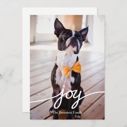 Carte photo de Noël avec typographie à main (Devant / Derrière)